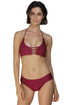 Sexy Maroon Cage Bralette Bikini Swimsuit